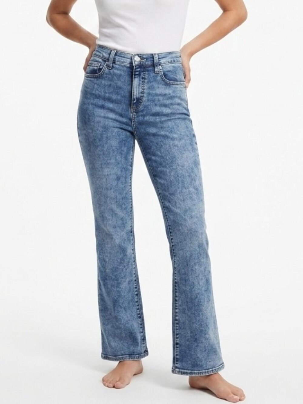 Banana Republic Women's Jeans 27/4 High Rise Bootcut Medium Wash Denim Stretch
